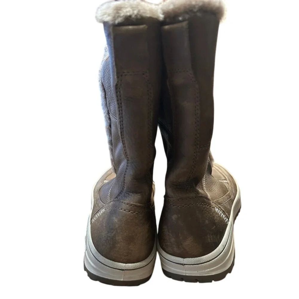 Ecco Hydromax Leather Pull On Winter Boots Women's EU 37 US‎ 6.5-7 Brown